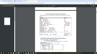 CIS111 Chapter 9 Student Lecture Notes   Scalar Functions