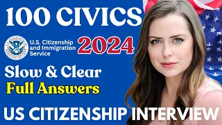 NEW! 100 Civics Citizenship Test | US Citizenship Interview 2024 Questions and Answers | USCIS