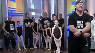 Dads join their daughters for a ballet lesson