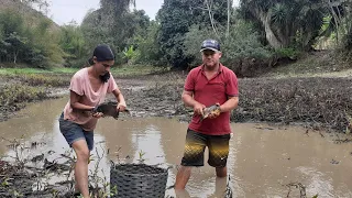 Nosso açude secou!! vamos fazer peixe curado