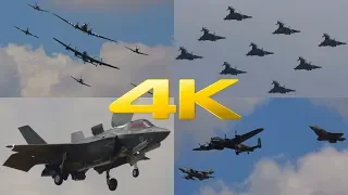 4K | 100 Years Royal Air Force Celebration Plane Parade at RIAT 2018