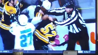 Evander Kane - Sean Kuraly scuffle / Chara tells Kane he's going to eat him (2/26/2019)