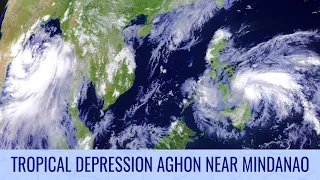 Tropical Depression Aghon and storm near India