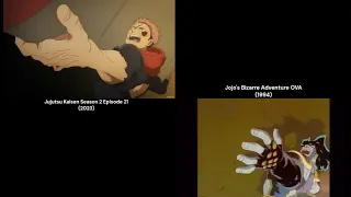 Jujutsu Kaisen referencing the Jojo's Bizarre adventure OVA