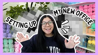 Set Up My New Office with Me!!🌷 Unpack, reorganize, & settle in with me! Moving & Crochet Vlog 💕