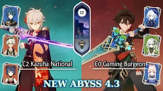C2 Kazuha National & C0 Gaming Burgeon (NEW SPIRAL ABYSS 4.3) | Genshin Impact