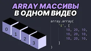 PYTHON массивы на ПРОСТЫХ примерах. Отличия от СПИСКОВ и принцип работы