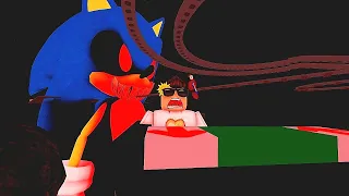 SCARY CART RIDE into SONIC.EXE! Roblox