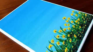 Flower Painting Tutorial | Easy Acrylic Painting Tutorial | How to Paint a daffodil