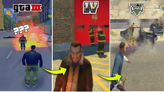 Can firefighter survive from fire in GTA Games ( 2001 - 2022 ) |