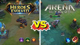 Heroes Evolved  VS. Arena Of Valor || Side by Side graphics comparison