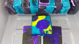 13 BLUE AND PURPLE DYED GYM CHALK BLOCKS / ASMR / ODDLY SATISFYING