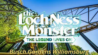 4K Loch Ness Monster Awaits May 2024 Opening Busch Gardens Williamsburg, Queue, Track, and Train