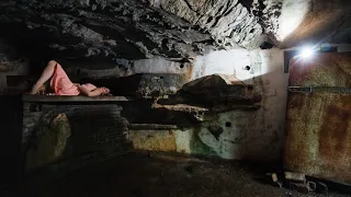 Exploring An Abandoned House Inside A Cave