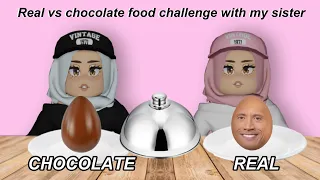 CHOCOLATE VS REAL FOOD CHALLENGE | ROBLOX