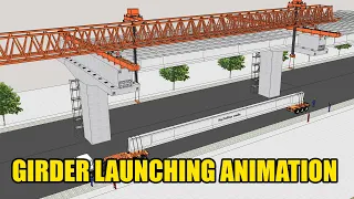 Girder Launching Animation - Erection Girder - SketchUp Animation