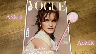 ASMR | Magazine Flip Through VOGUE Jan 24 - Whispered Page Turning & Tracing 💕