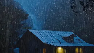 Falling Asleep in 10 Minutes With the Sound of Heavy Rain Fall on Metal Roof - White Noise