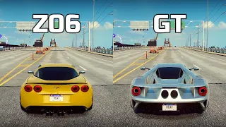 NFS Heat: Chevrolet Corvette Z06 vs Ford GT - Drag Race