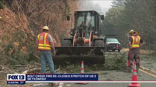 Bolt Creek Fire re-closes stretch of US 2 | FOX 13 Seattle