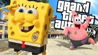 SPONGEBOB AND PATRICK BECOME COPS MOD (GTA 5 PC Mods Gameplay)