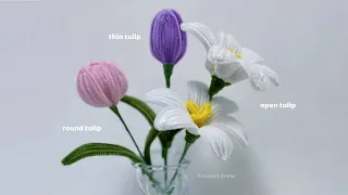 How to Make 3 Different Pipe Cleaner Tulips | Pipe Cleaner Flower Tutorial