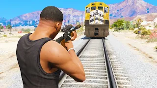 STOPPING THE TRAIN In GTA 5 - Amazing Experiments #3 (GTA V Gameplay)