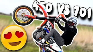 KTM 450 EXC VS HUSQVARNA 701 SUPERMOTO CHAOS 🔥 #MOTOVLOG