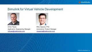 Simulink for Virtual Vehicle Development