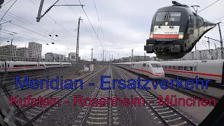 Führerstandsmitfahrt  Kufstein (ÖBB) - München Hbf (DB) | Meridian | BR 182 | n-Wagen | Cab Ride