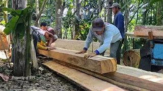 MEMBUAT RENG USUK kayu mahoni & trembesi - Gergaji mesin serkel rakitan