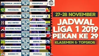 Jadwal Siaran langsung Liga 1 2019 Pekan 29 dan Klasemen Liga 1 Terkini (Live Indosiar)