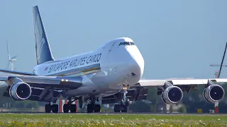 39 BIG PLANES Taking Off & Landing at Amsterdam Schiphol Airport | B747F, A380 (Emirates new livery)