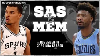 San Antonio Spurs vs Memphis Grizzlies Full Game Highlights | Nov 18 | 2024 NBA Season