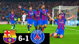 Barcelona vs PSG 6 1 All Goals & Highlights - English Commentary-Champions League 08/03/2017 1080p