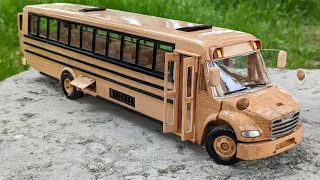 Wood Bus - Freightliner M2 106 Thomas SAF-T Liner C2 School Bus - Awesome Woodcraft