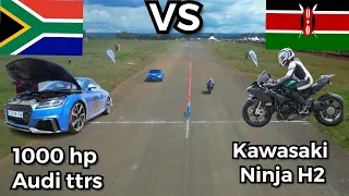 kawasaki ninja h2 vs 1000hp  Audi ttrs - Bossttrs vs @acidboykenya