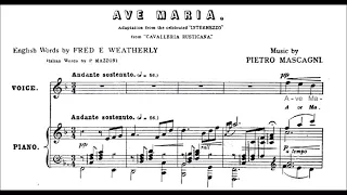 Ave Maria sull'Intermezzo di "Cavalleria Rusticana" (P. Mascagni) piano accompaniment