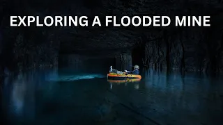 EXPLORING A FLOODED MINE BY BOAT, Derbyshire Stone Mine