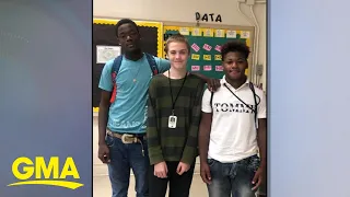 High school football players’ gifts to freshman who was bullied l GMA