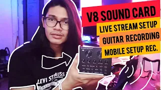 V8 Sound card setup step by step for live stream and guitar recording (tagalog)