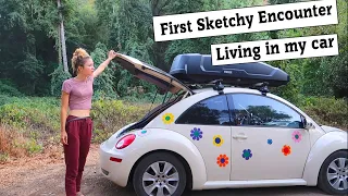 First Sketchy Encounter I've had Living in my Car - Solo Car Camping