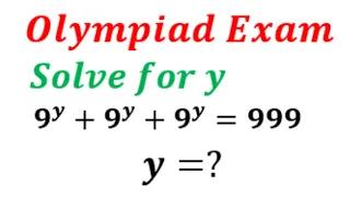 Solving Algebra Problems | Olympiad Mathematics | Solve for y