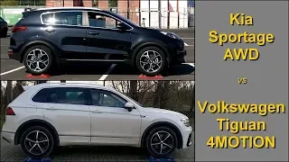 SLIP TEST - Kia Sportage AWD vs Volkswagen Tiguan 4Motion - @4x4.tests.on.rollers