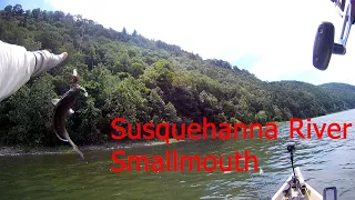 smallmouth bass fishing on the susquehanna river from the kayak