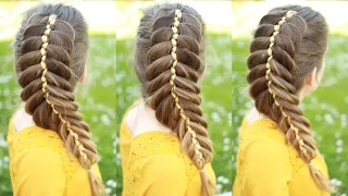 How to Dutch Fishtail Braid with Ribbon | Ribbon Braids | Braidsandstyles12