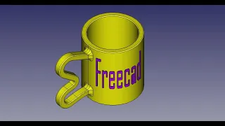 Freecad cup with text