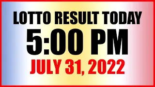 Lotto Result Today 5pm July 31 2022 Swertres Ez2 Pcso