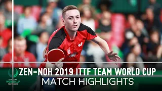Tomokazu Harimoto vs Liam Pitchford | ZEN-NOH 2019 Team World Cup Highlights (Group)