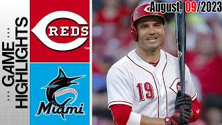 Cincinnati Reds vs Miami Marlins HIGHLIGHTS [TODAY] |  August 09, 2023 | MLB 2023